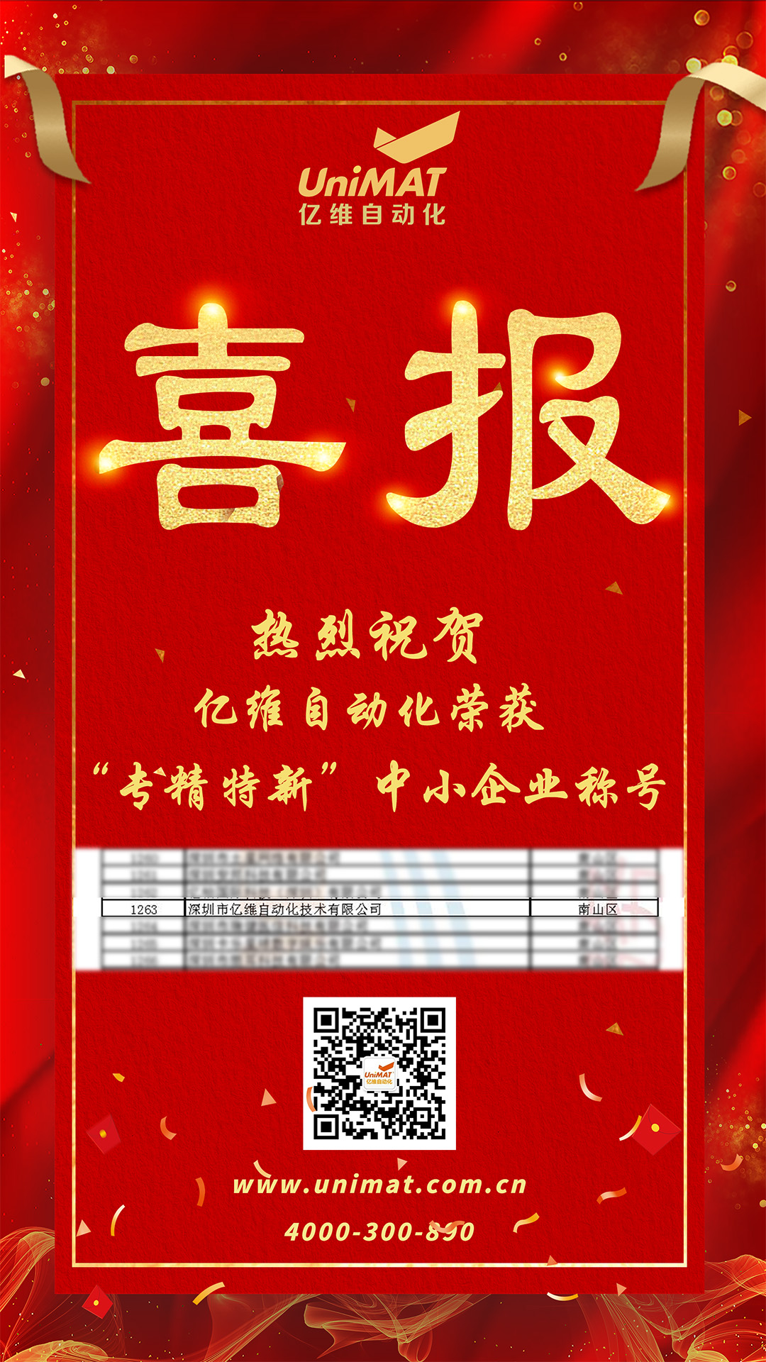 喜报！美高梅官网正网自动化获评2022年深圳市“专精特新”中小企业称号